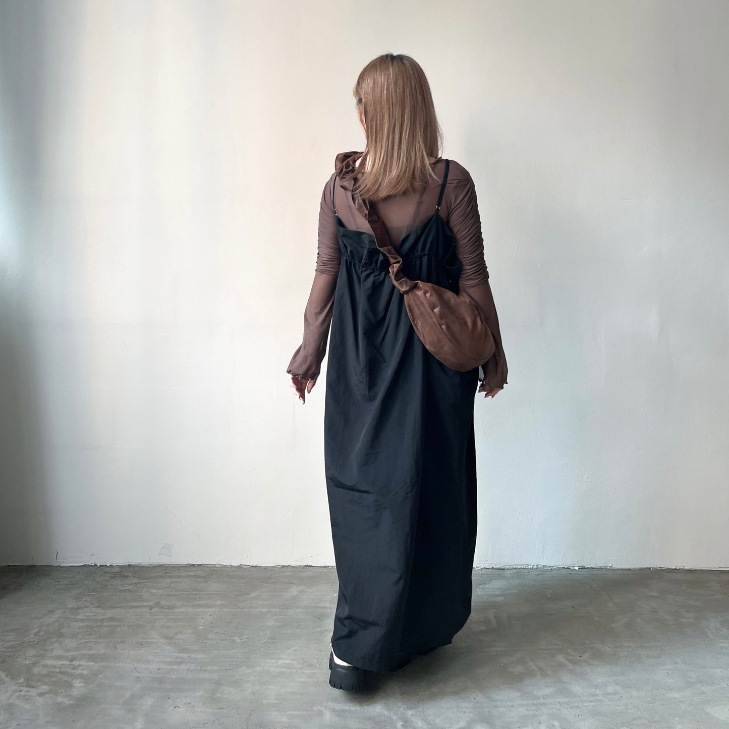 OP51- Drawstring Casual Dress | Black