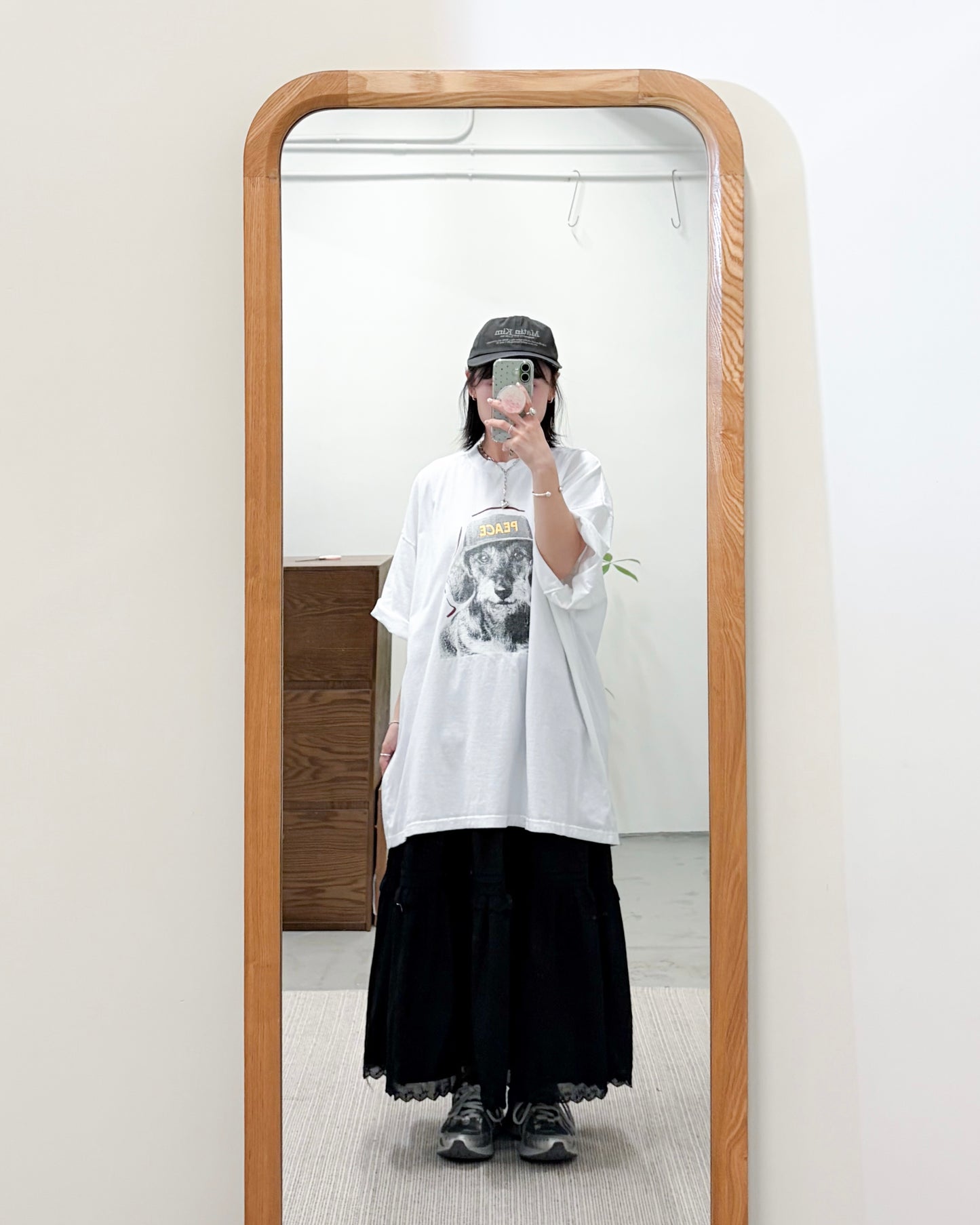 TP754- Unisex Peace Dot Over Size Tee | White | Grey