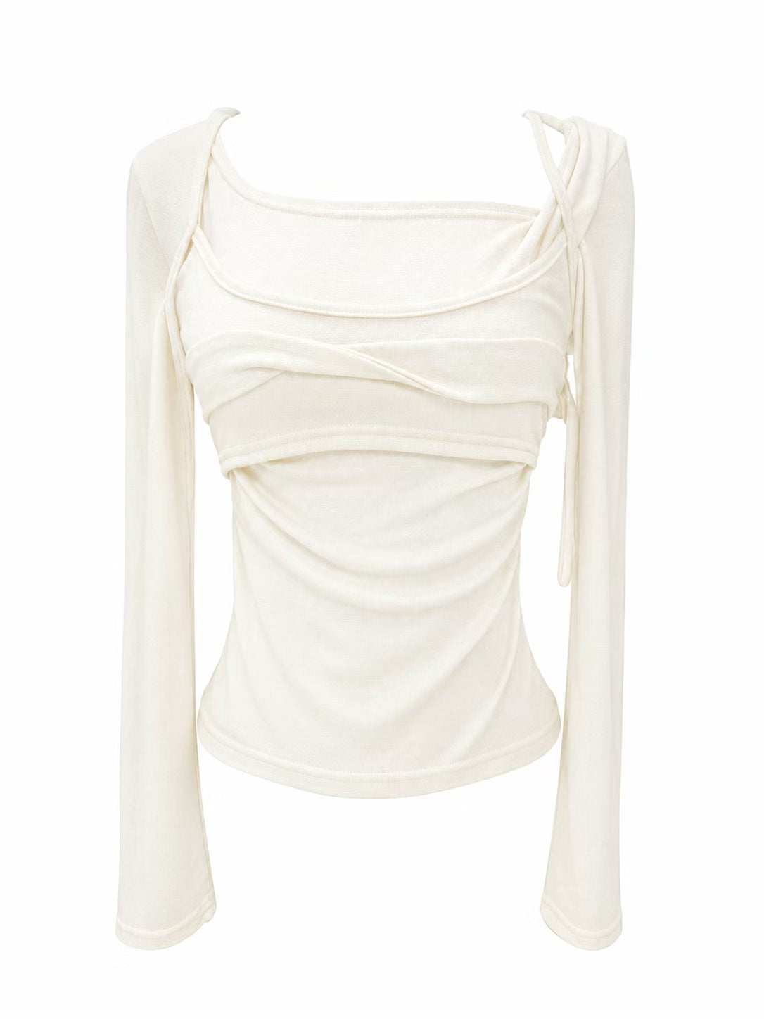 TP851- Long Sleeve Top Layered | White | Grey | Black