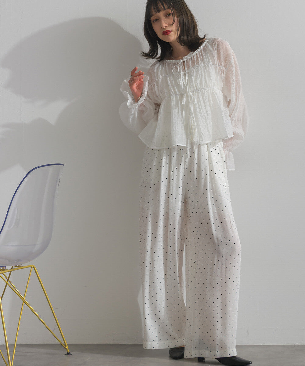 PT116- Dot Dot Easy Pants | White | Black
