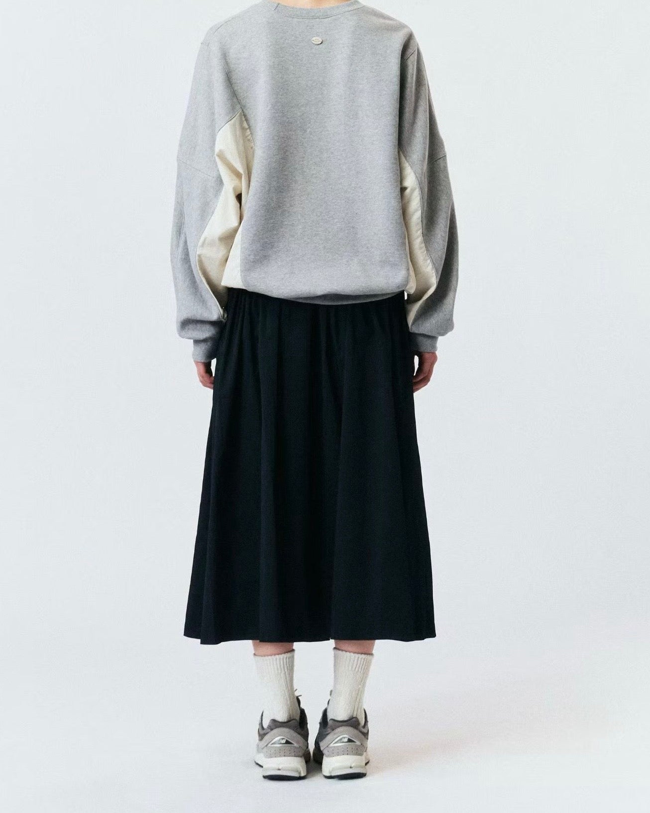 SK138- High Quality Umbrella Skirt | Grey | Navy ( S / M )