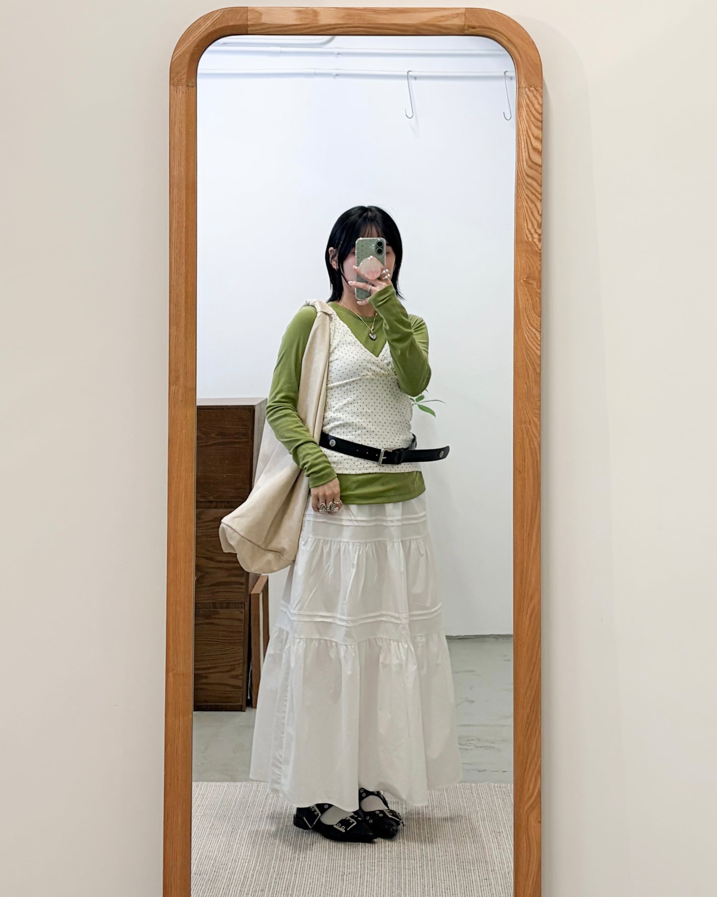 SK145- Double Line White Skirt