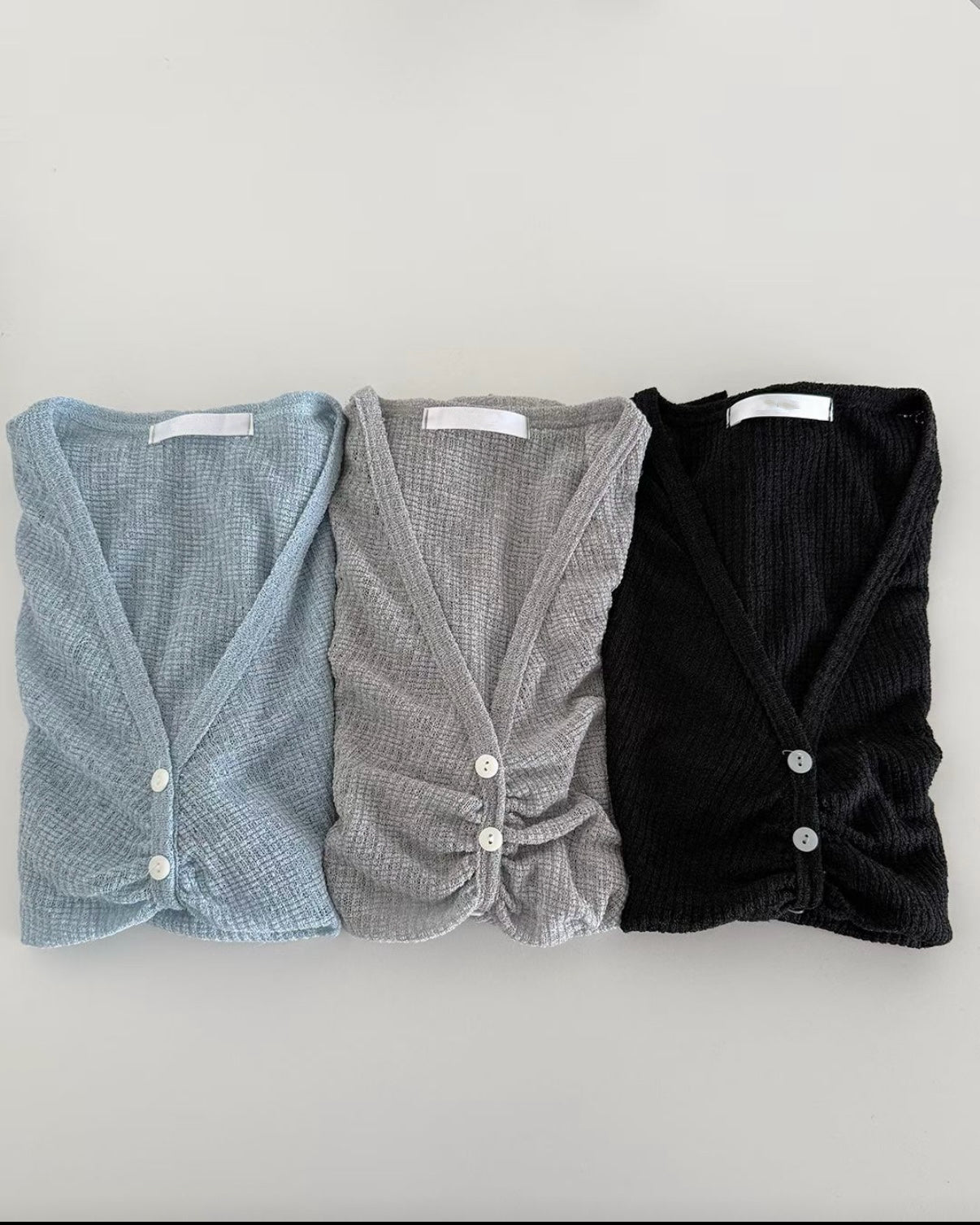 TP821- 網格皺皺連頸帶Set Top | Blue | Grey | Black