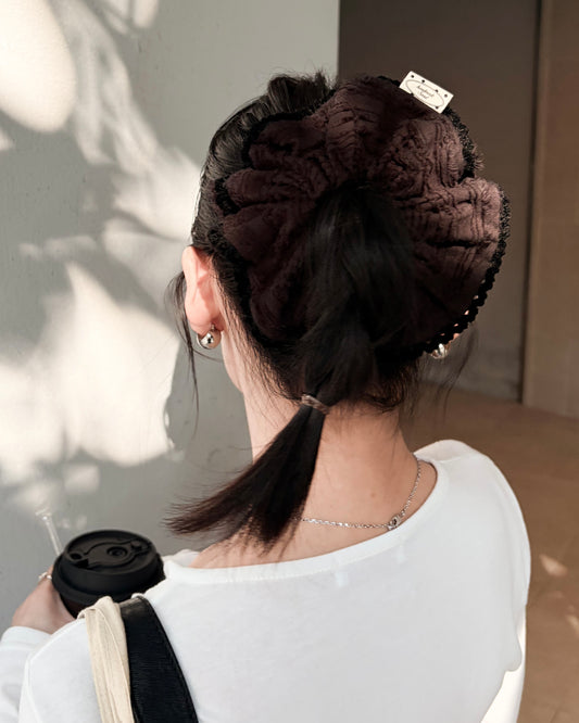 AC286- 暗紋花邊橡筋圈 | White | Black  ( 橡筋圈體積較大不設平郵 )