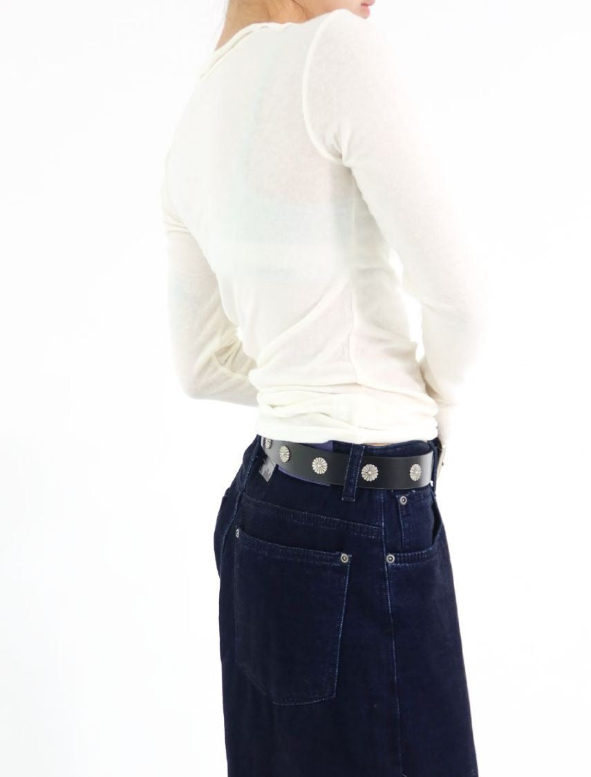 BT11- 粗身小花花配飾PU皮帶