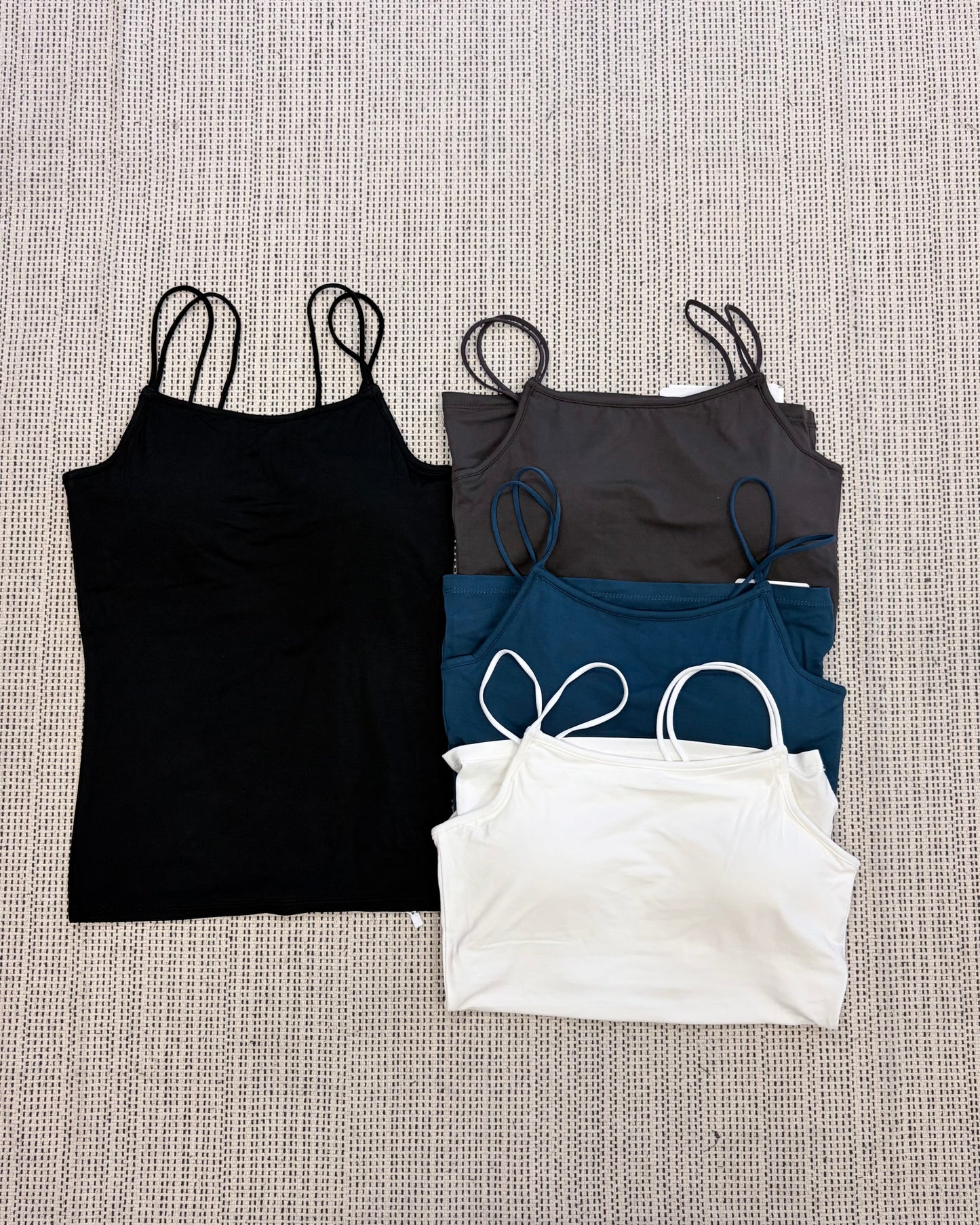 TP794- 🇯🇵UV Cooling Double Camisole With Cup | White | Blue | Charcoal | Black (涼感防UV)