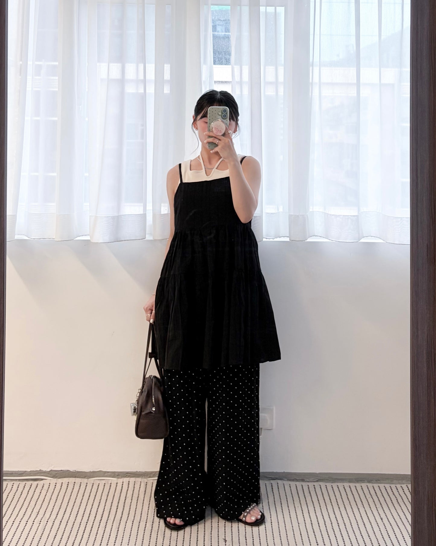 PT116- Dot Dot Easy Pants | White | Black