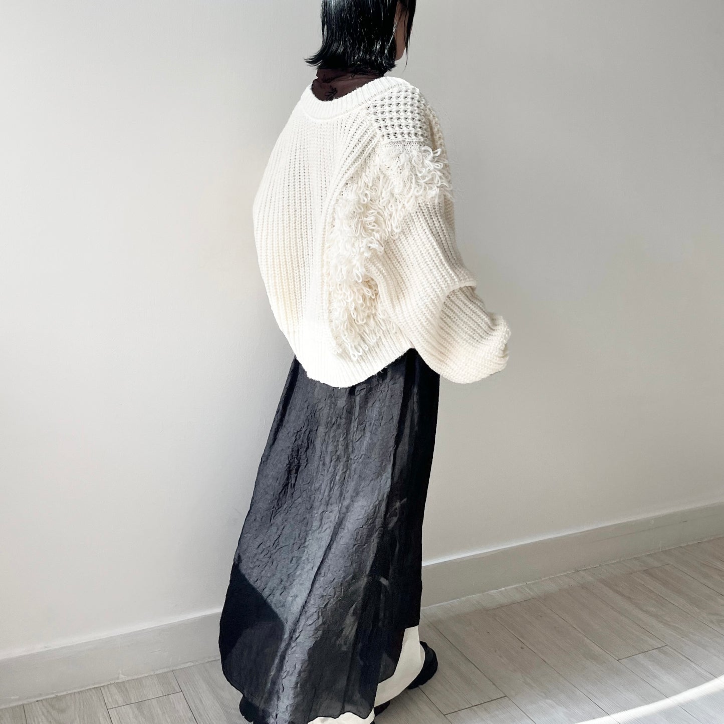 JK23-  Soso Sweater Cardigan | Ivory | Black