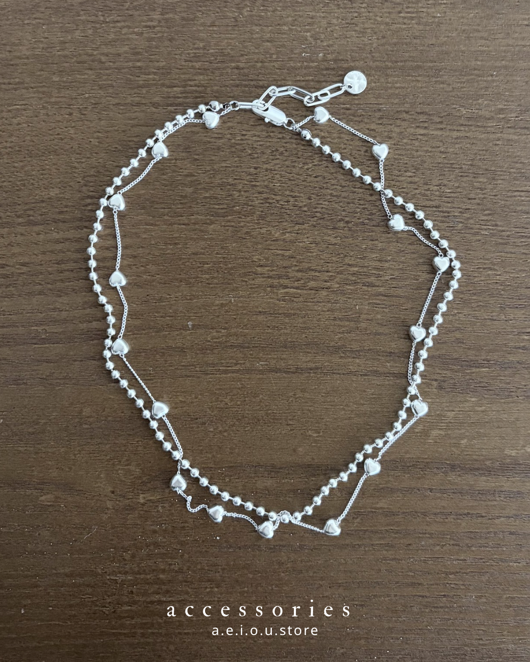 AC312- 啞面心心Set Necklace
