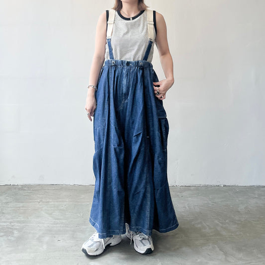 SK86- Workers Denim Skirt | Navy | Blue