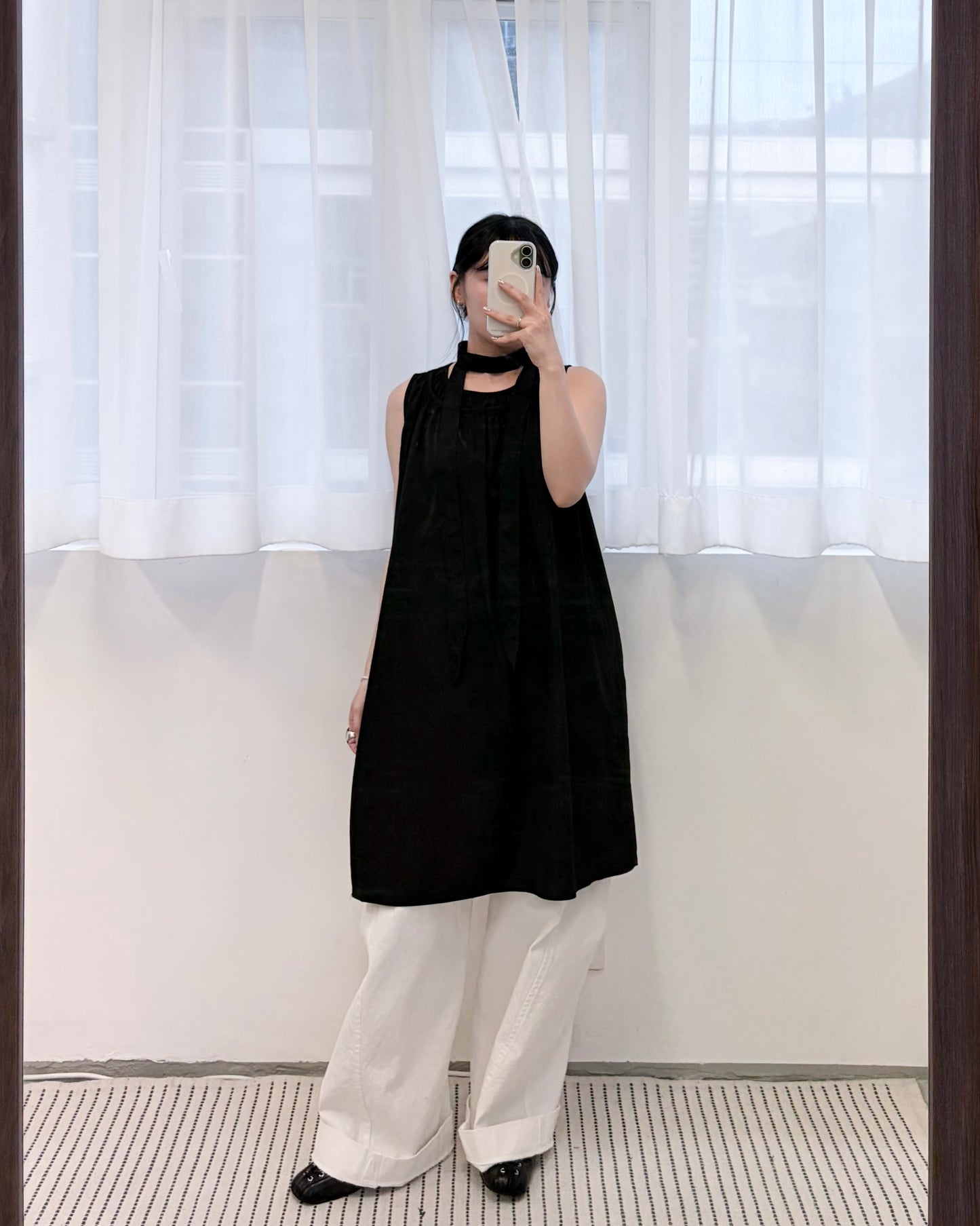 OP79- Double Neck One Piece Set | White | Black