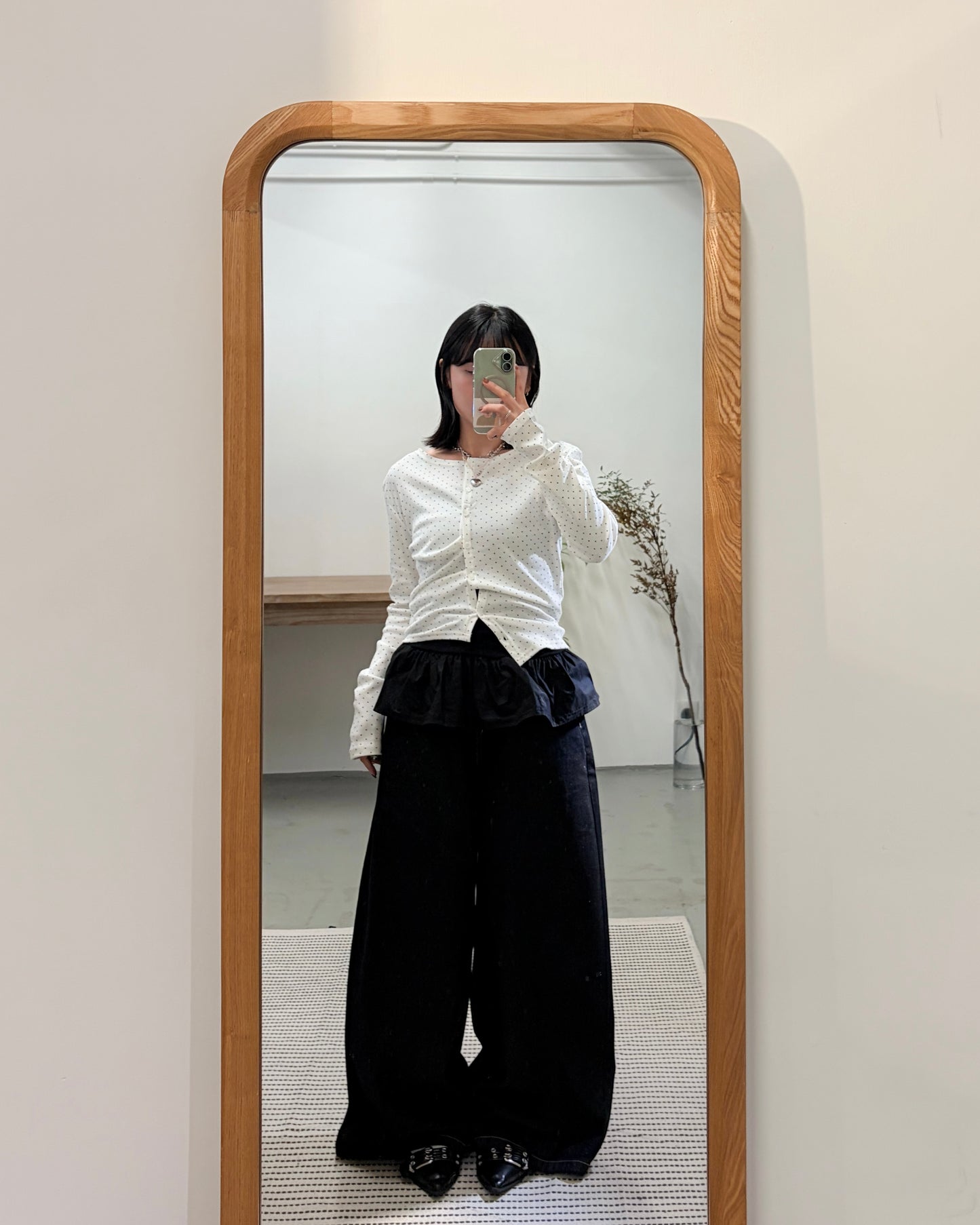 TP712- Small Dot Button Top / Cardigan | White | Red | Navy | Black | Grey | Brown