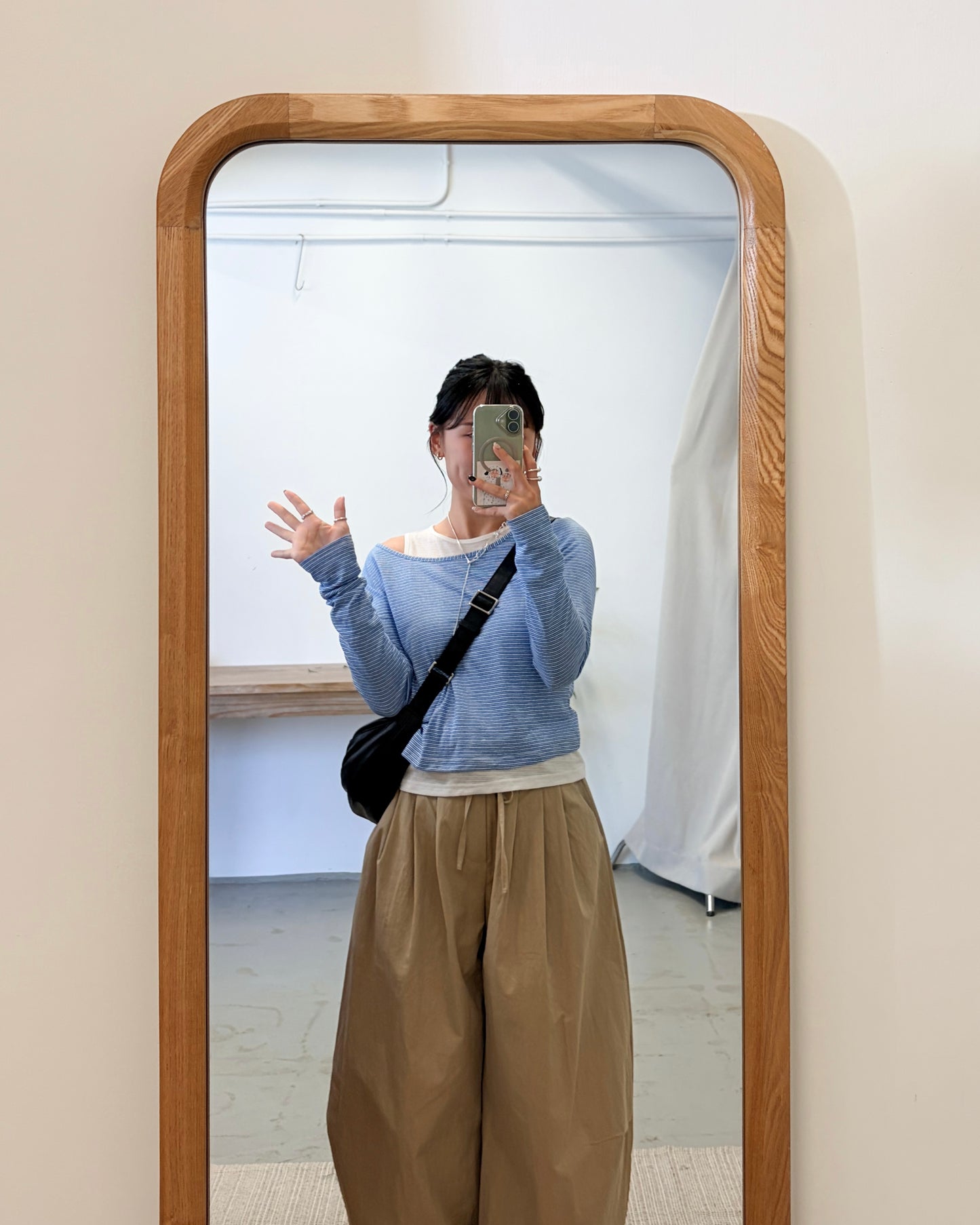 TP716- 2件裝橫間Top | Blue | Black