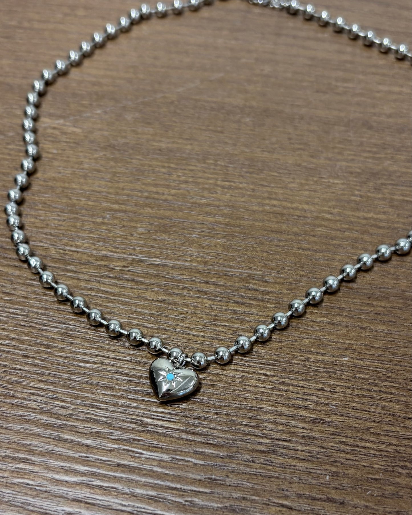AC320- Blue Stone ♡ Necklace  (心心微重量 )