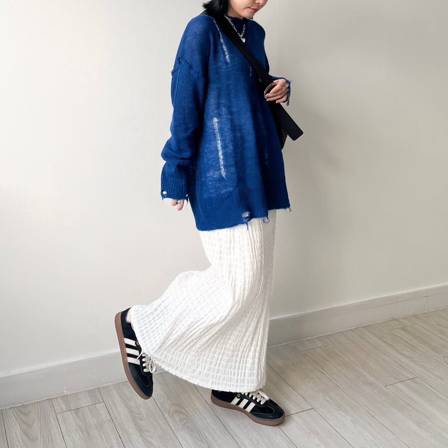 TP430- Oversize Mohair Knitwear | White | Blue | Khaki | Black