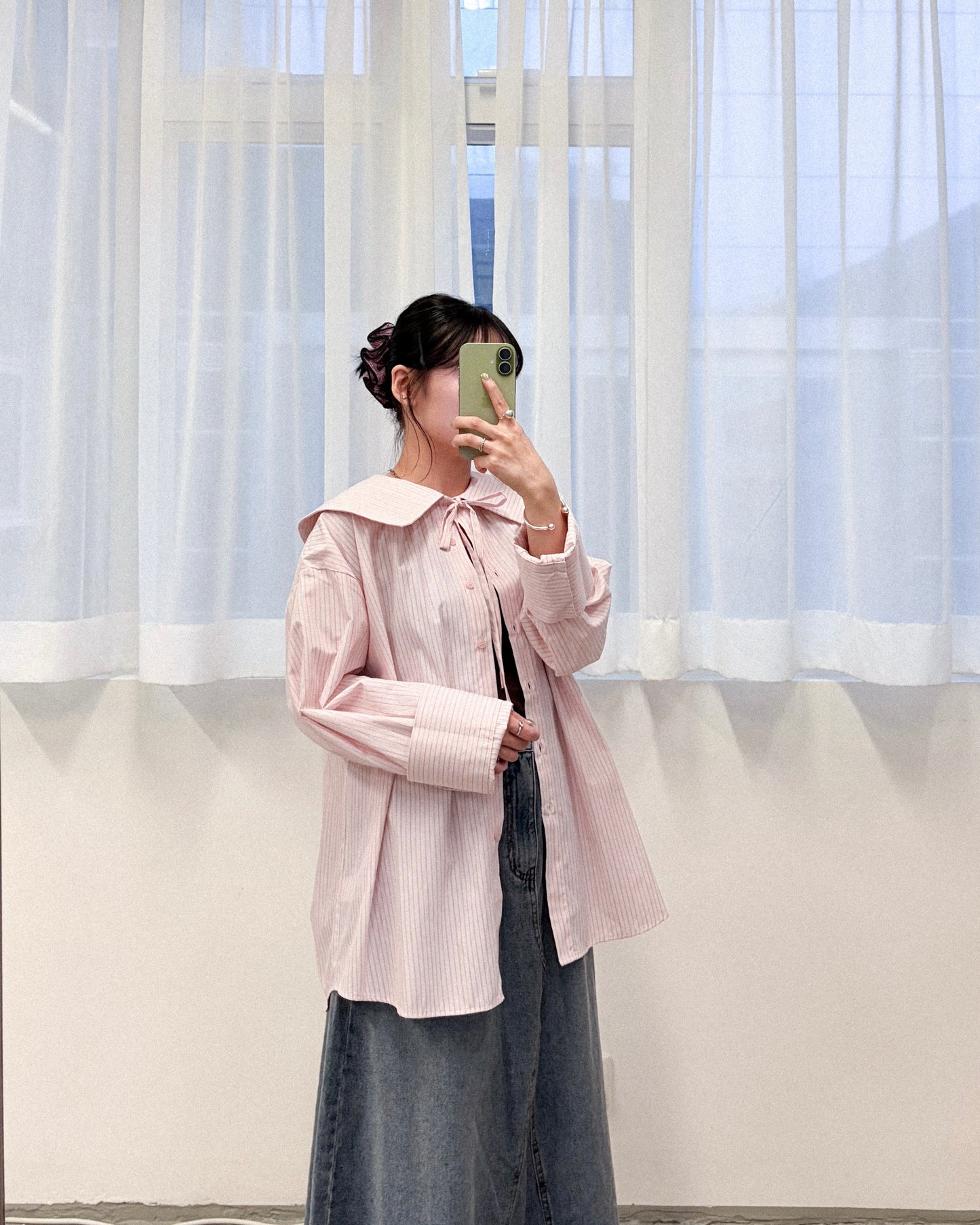 TP777- Sailor collar shirt | Pink | Yellow | Blue