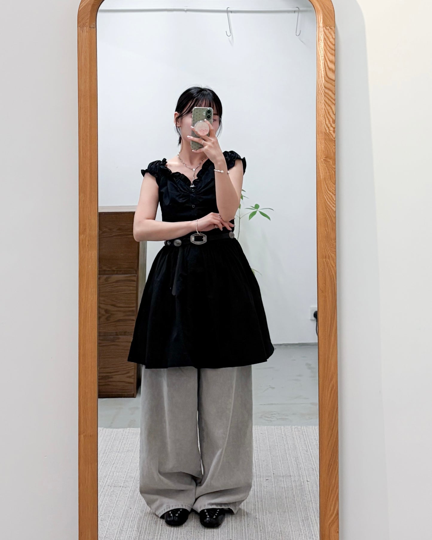 PT109- Denim Tuck Pant | Yellow | Grey