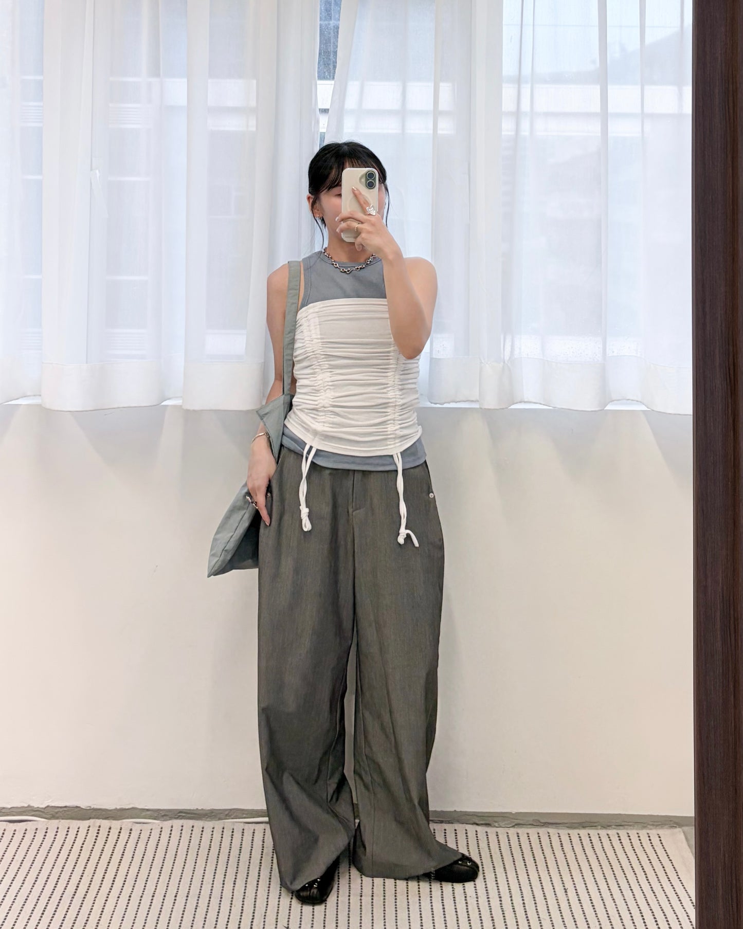 TP813- Drawstring Tube Top | White | Grey | Black