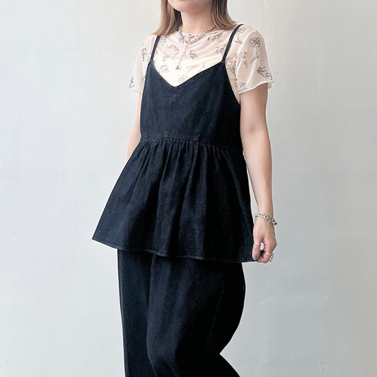 TP350- Denim Camisole Vest | Navy | Black