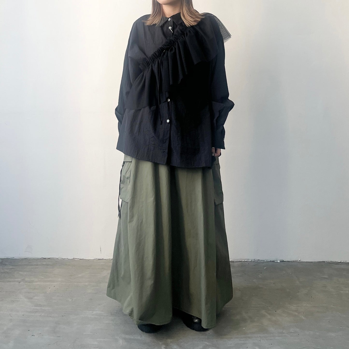 SK51- Nylon Pocket Skirt | Ivory | Khaki | Black