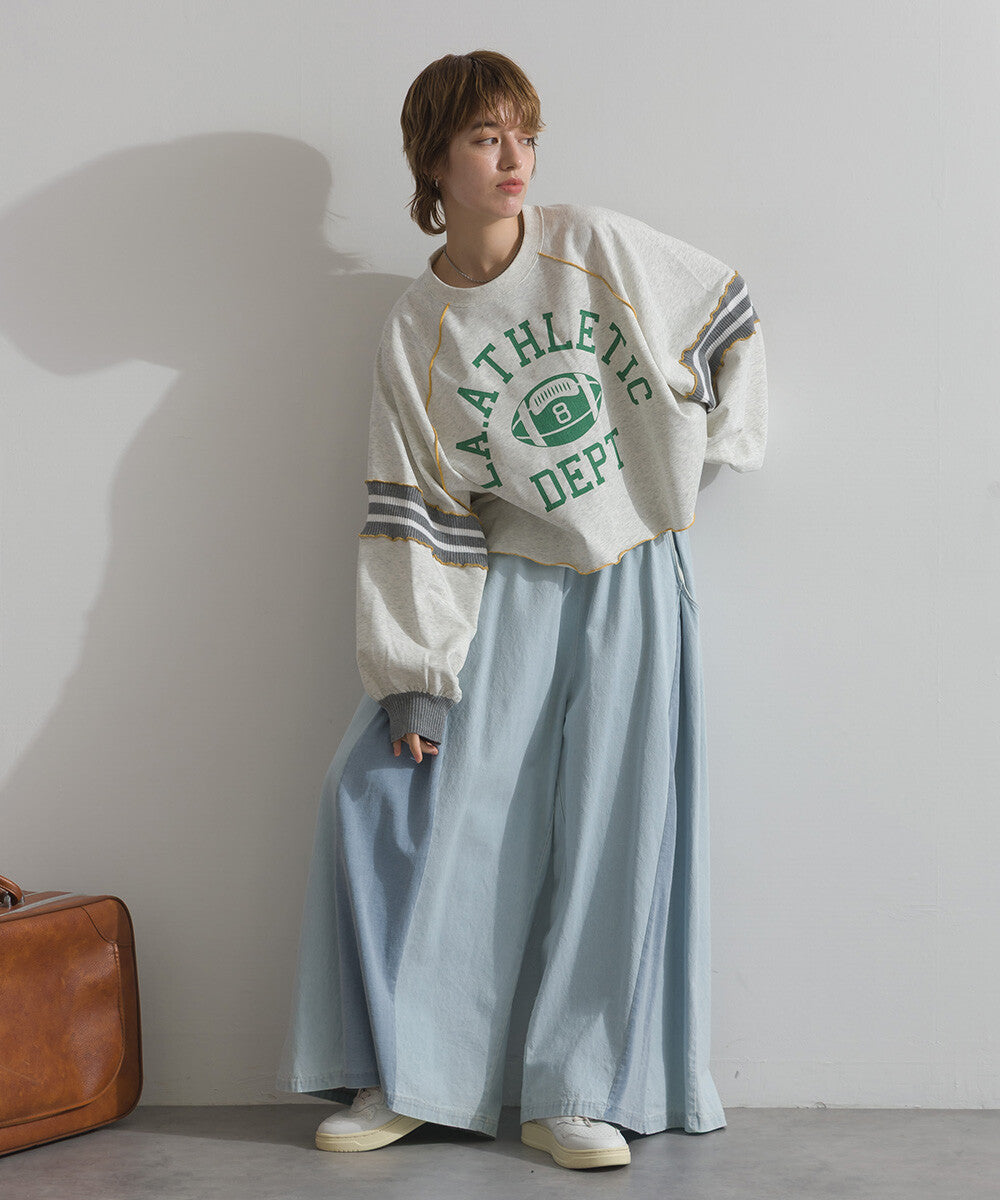 TP709- 拼布Printed Sweatshirt Hoodie | Grey | Navy