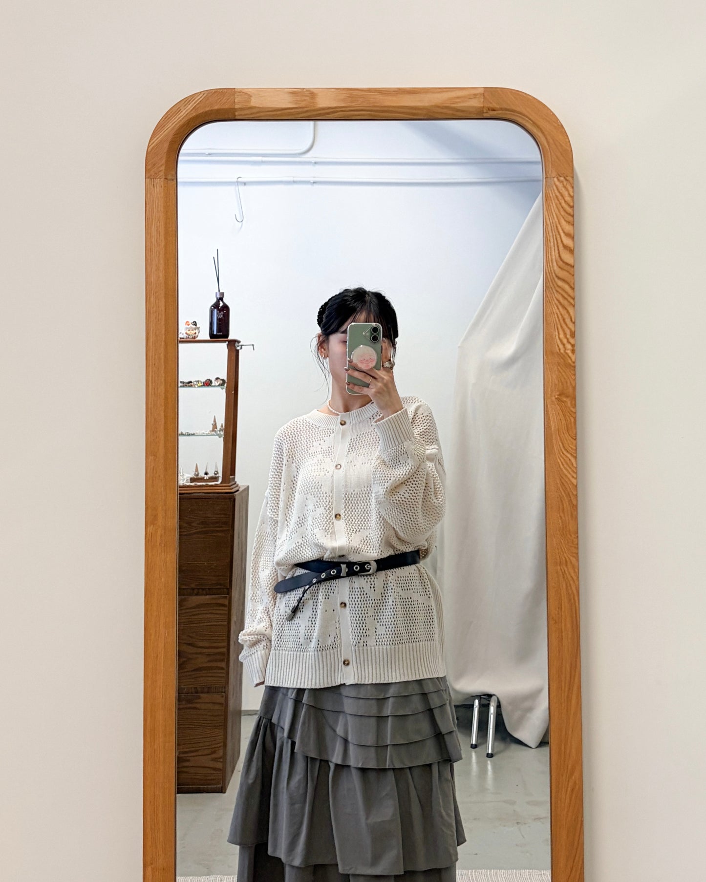JK52- 🌿Botanical Pattern Knit Cardigan | Ivory | Orange | Blue | Black
