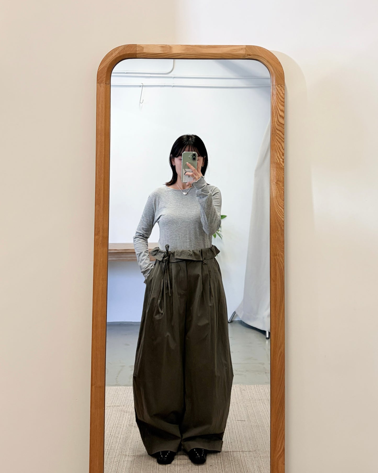 PT105- Ruffle Wide Pants | Beige | Khaki