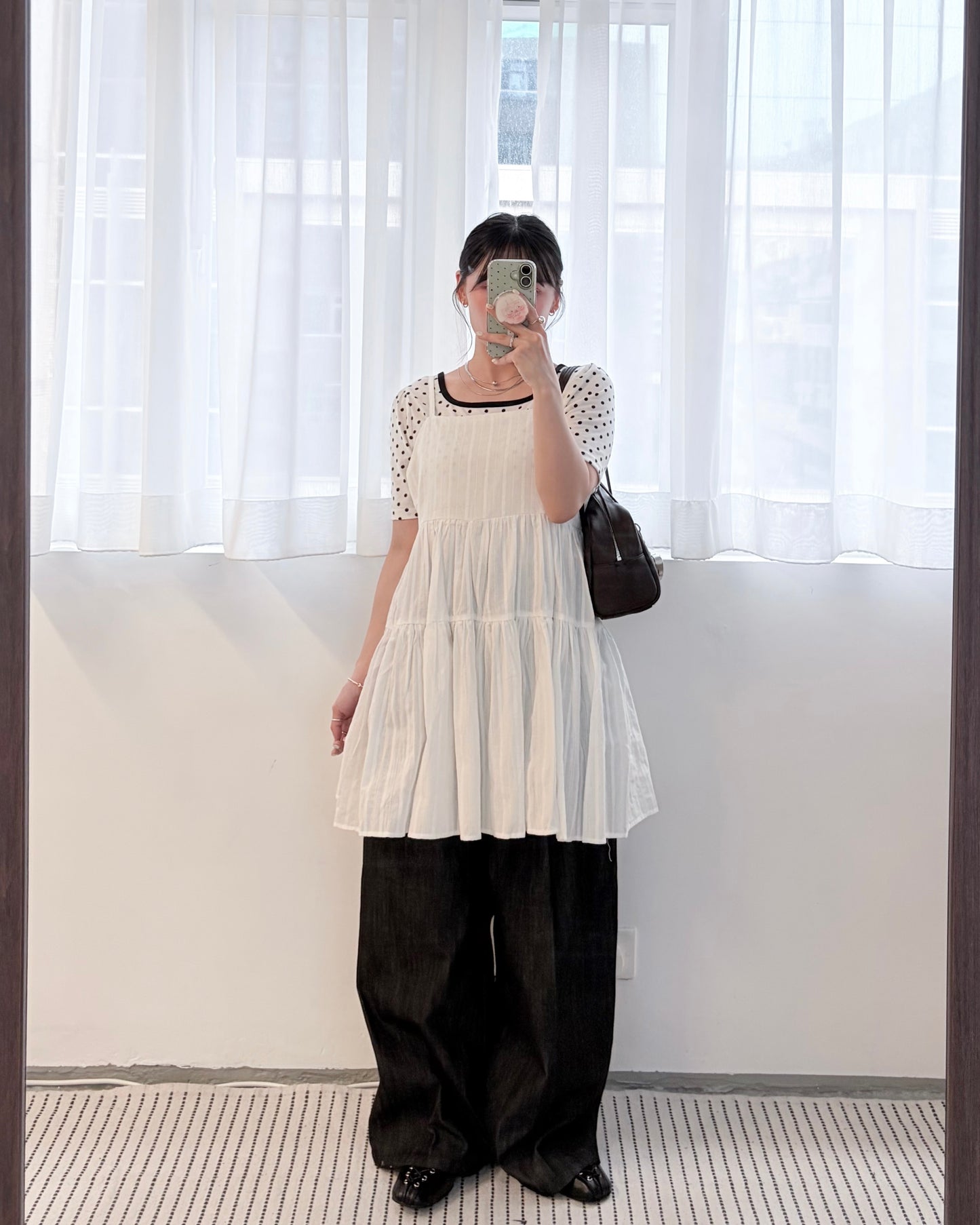 OP77- Tunic Cami One-Piece | White | Black