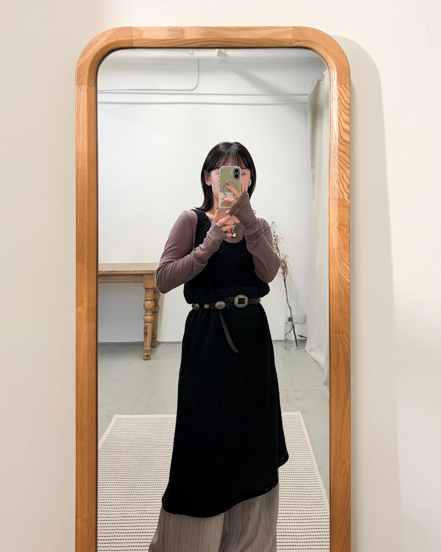 OP73- 凹凸紋背心one piece | Ivory | Brown | Black