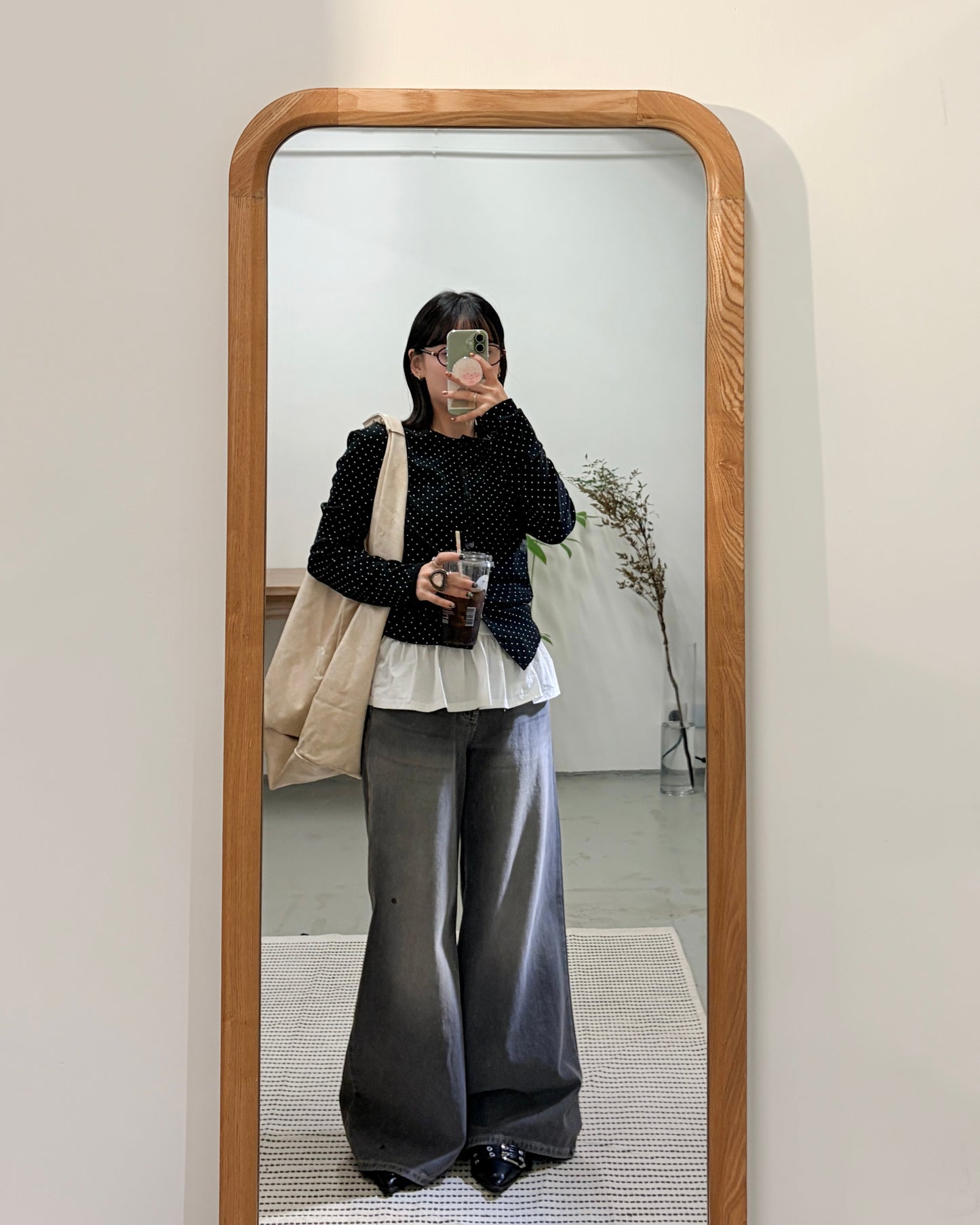 TP712- Small Dot Button Top / Cardigan | White | Red | Navy | Black | Grey | Brown