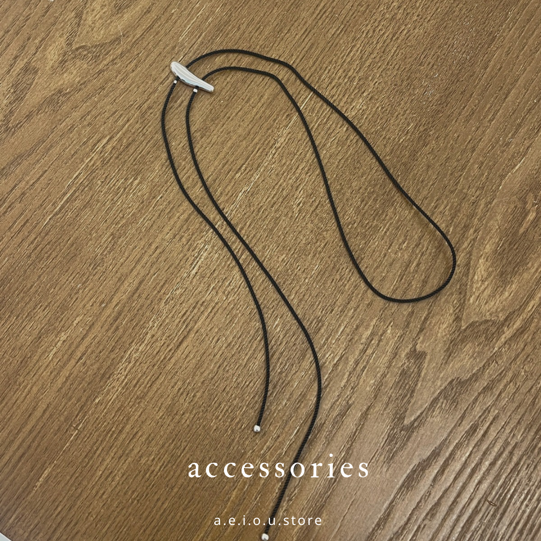 AC255- Long Black Necklace