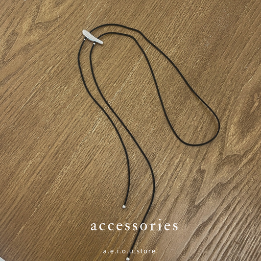 AC255- Long Black Necklace