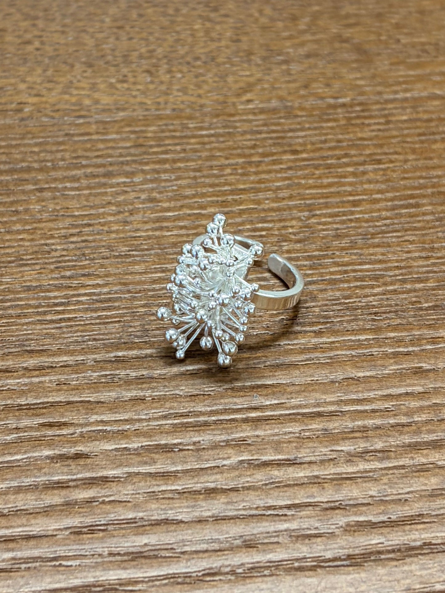 AC293 - 長方形煙花戒指 ( 鍍銀 ) #13 up