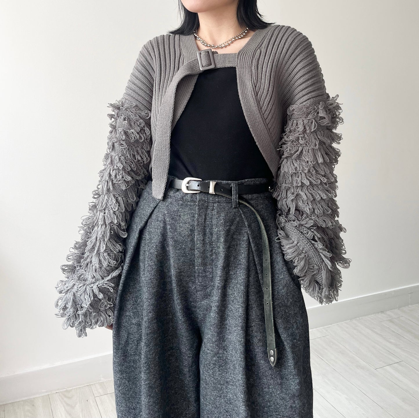 JK28- Soso Sleeves Cardigan | Grey