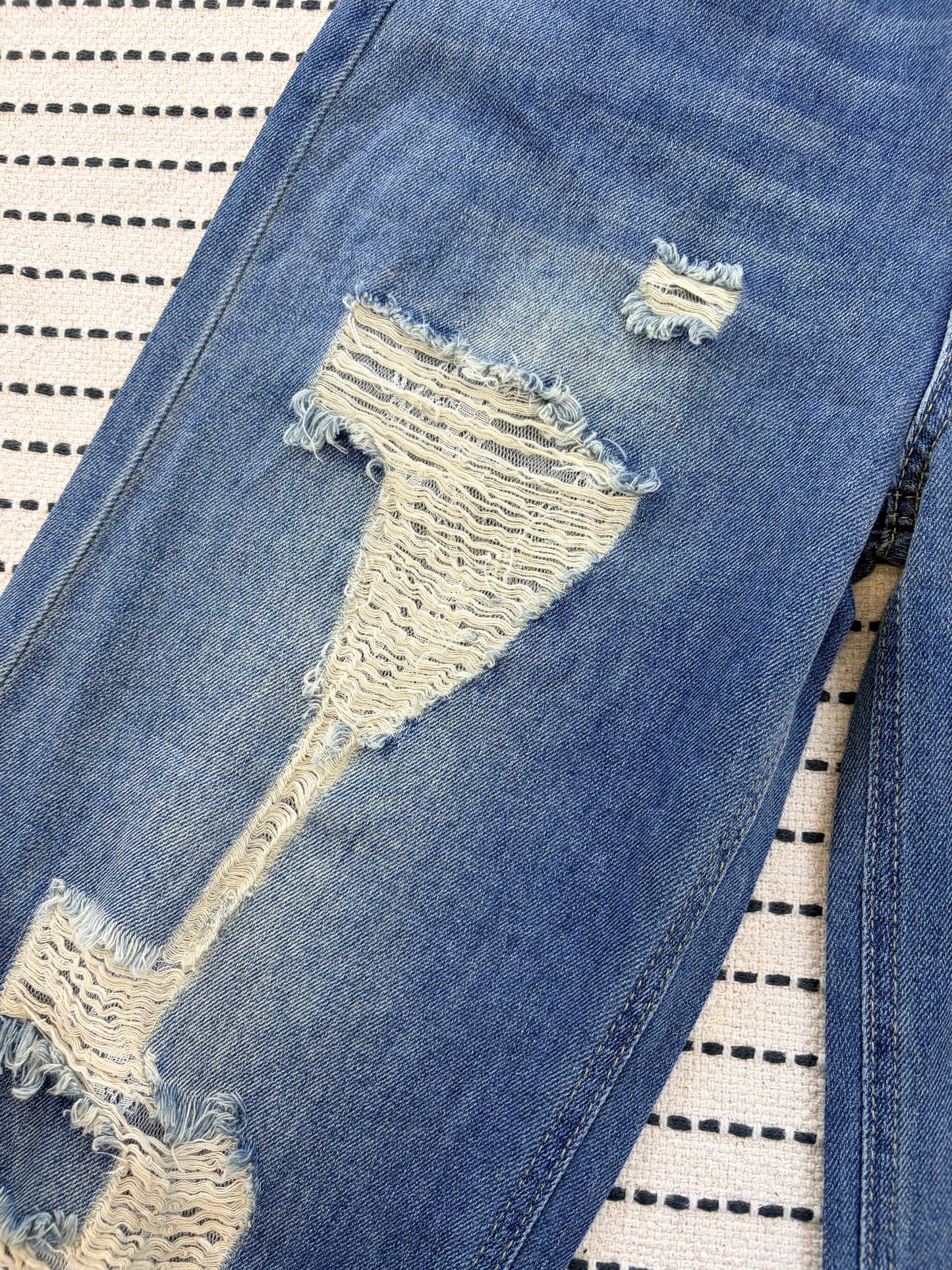 PT102- 破爛Lace Full Length Jeans