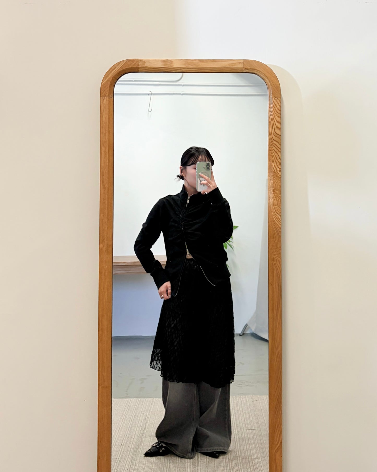 JK51- 個性不規則拉鍊外套 | Ivory | Black