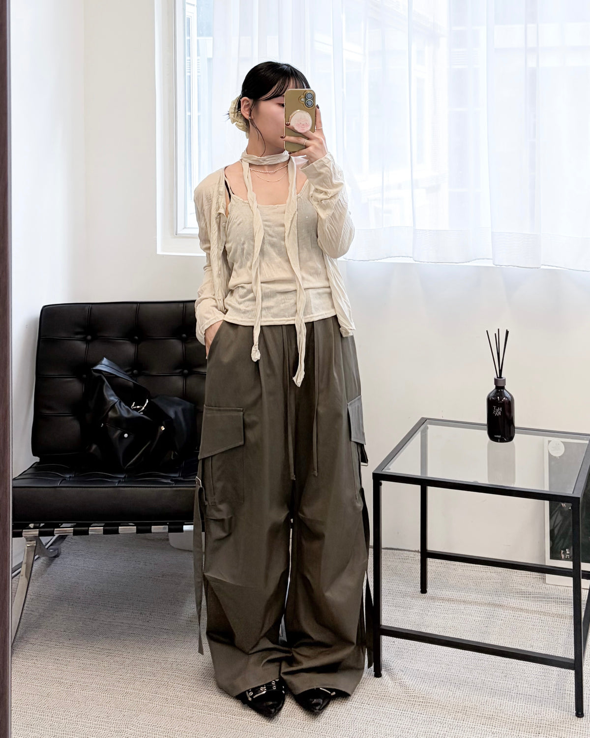 TP845- 皺布背心連外套Set | Cream ｜ Grey | Dark Grey