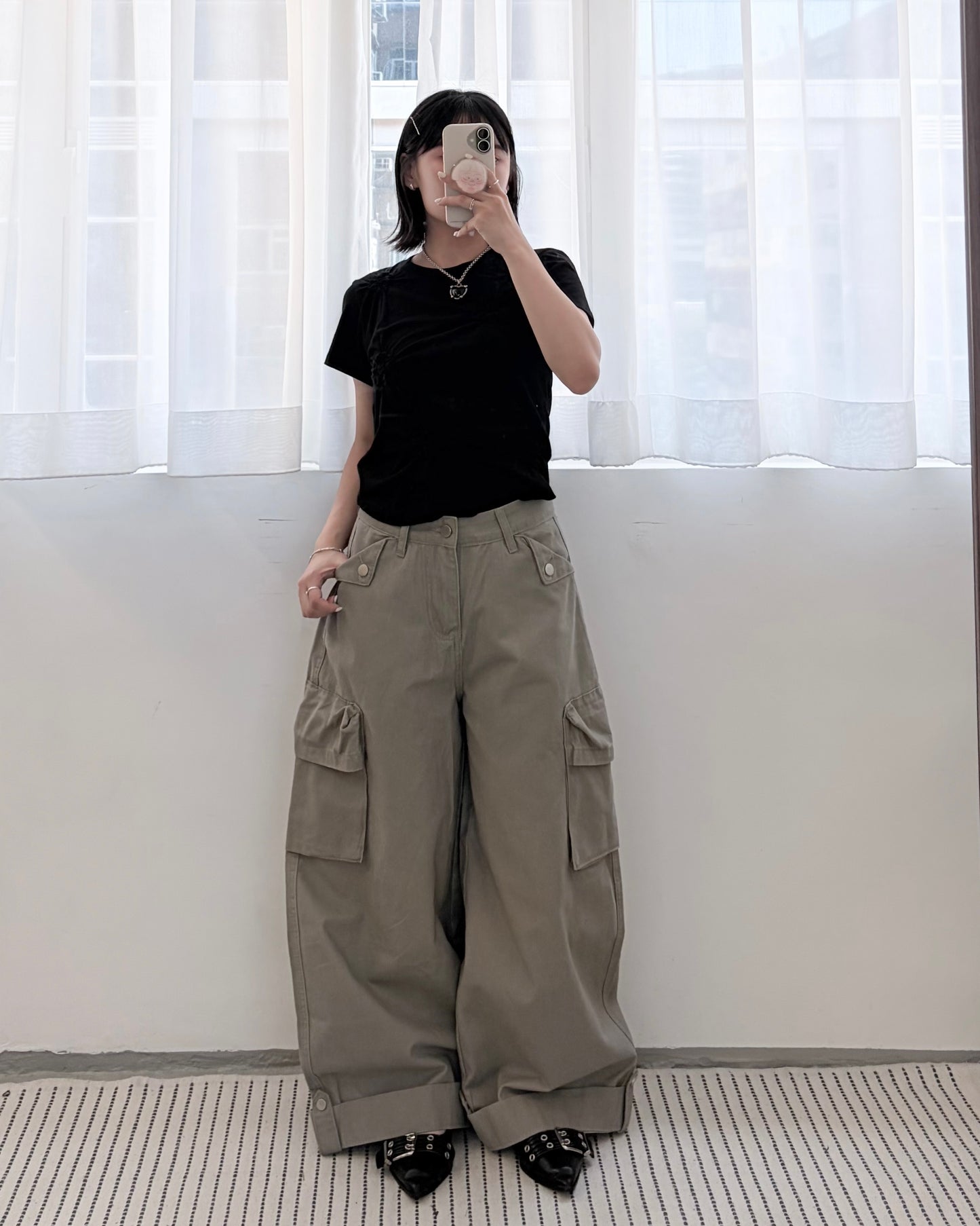 PT122- Pocket Pants | Khaki | Black