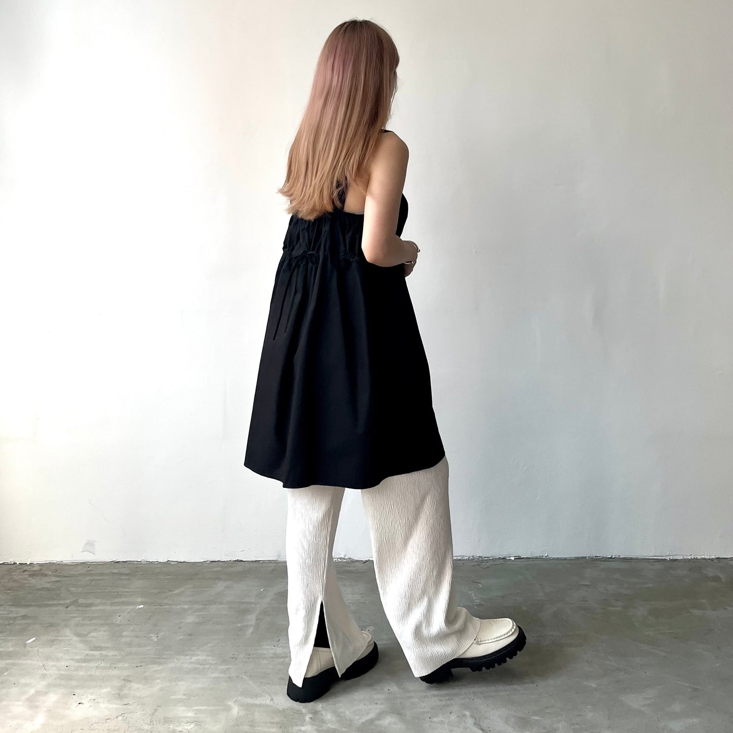 OP34- Thick Shoulder Straps Dress | White | Black