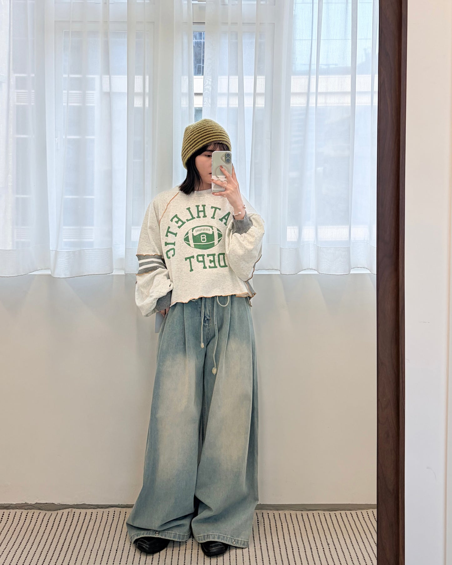 TP709- 拼布Printed Sweatshirt Hoodie | Grey | Navy