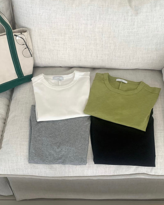 TP738- Soft Cotton Cow Tee | White | Grey | Lime Green | Black