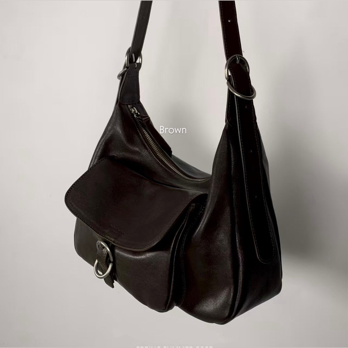 牛皮 法式流浪包 | Black | Brown | Grey | Camel