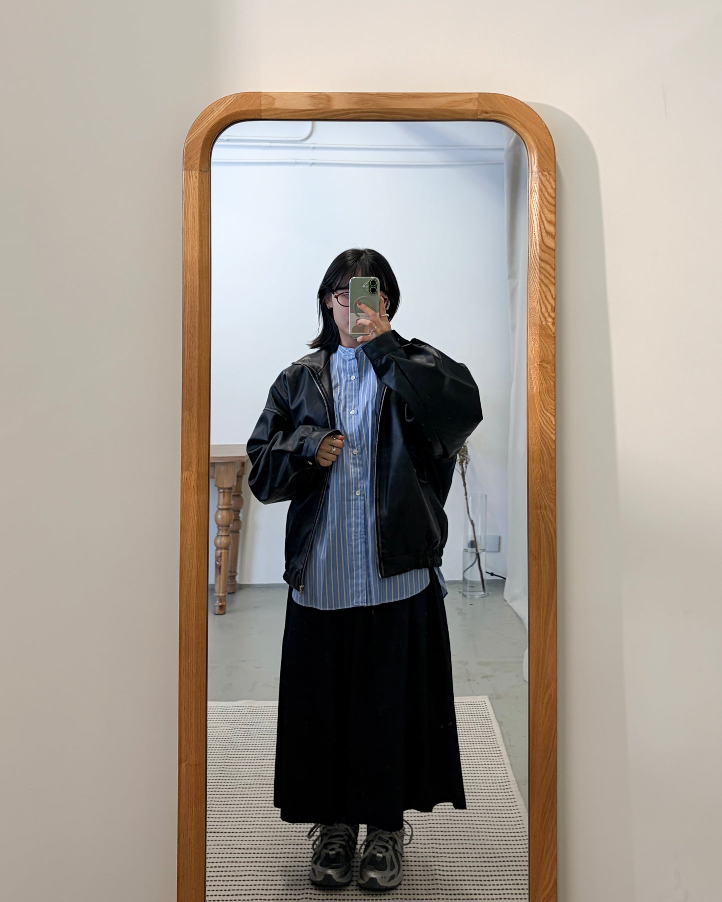 SK138- High Quality Umbrella Skirt | Grey | Navy ( S / M )