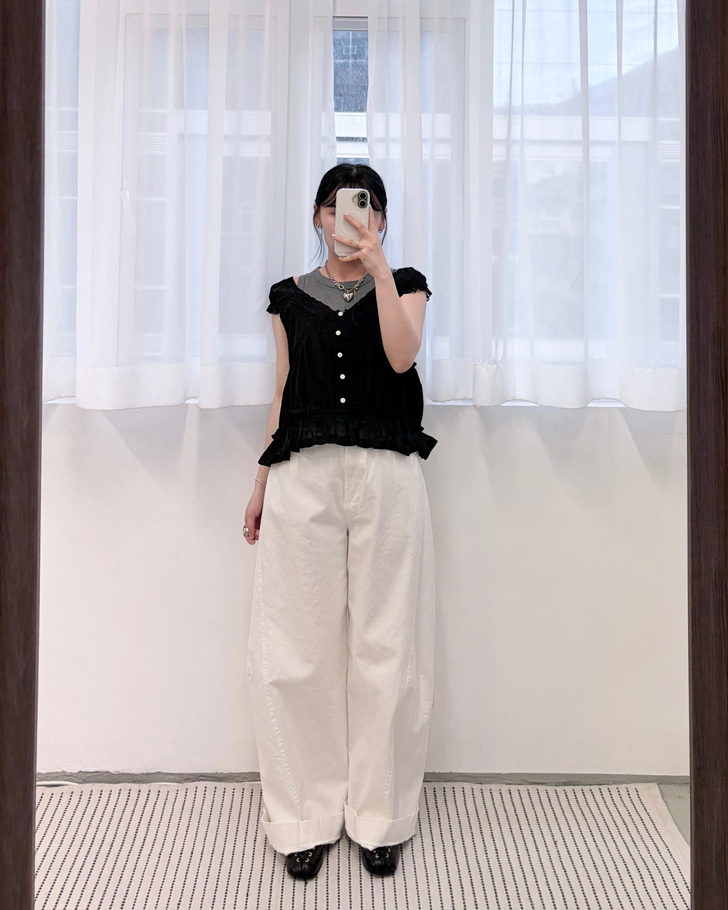 TP812- Back Ribbon Lace Top | White | Black