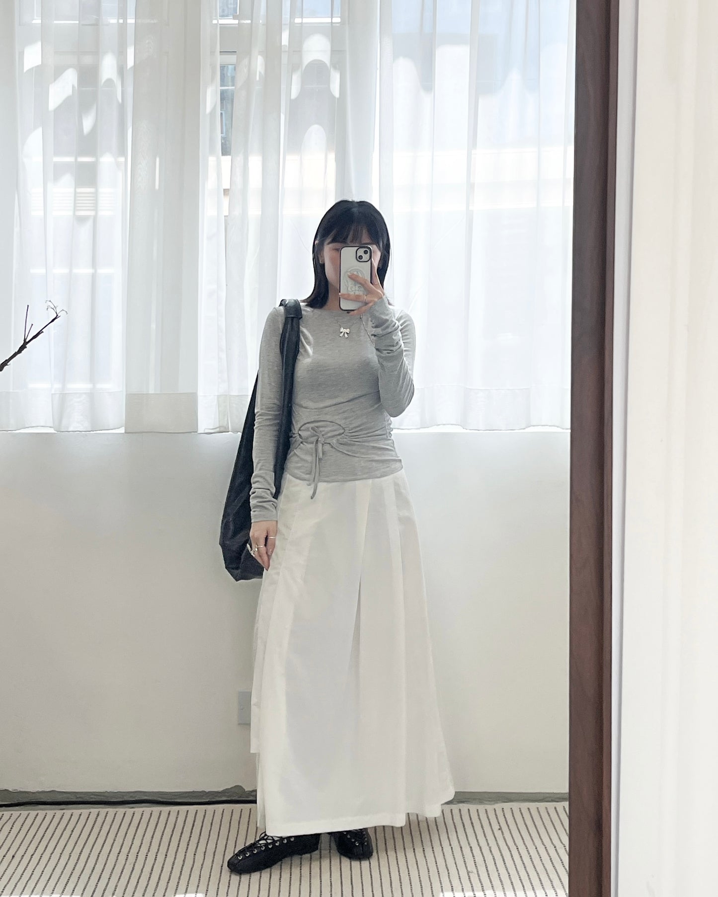 TP673- Circle Drawstring Top | White |Grey | Black