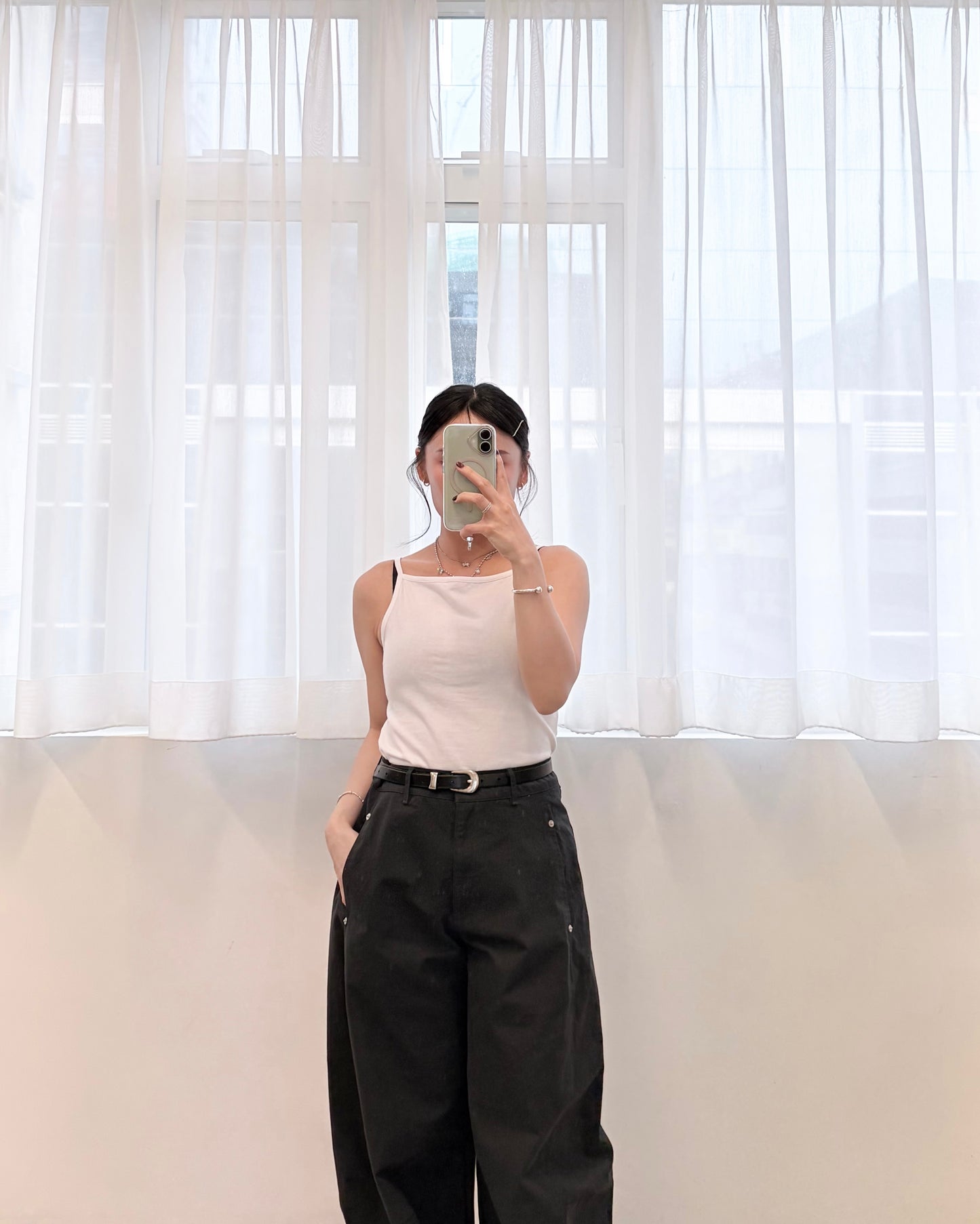 TP788- Colorful Off-shoulder camisole | White | Black | Blue | Green | Pink | lime