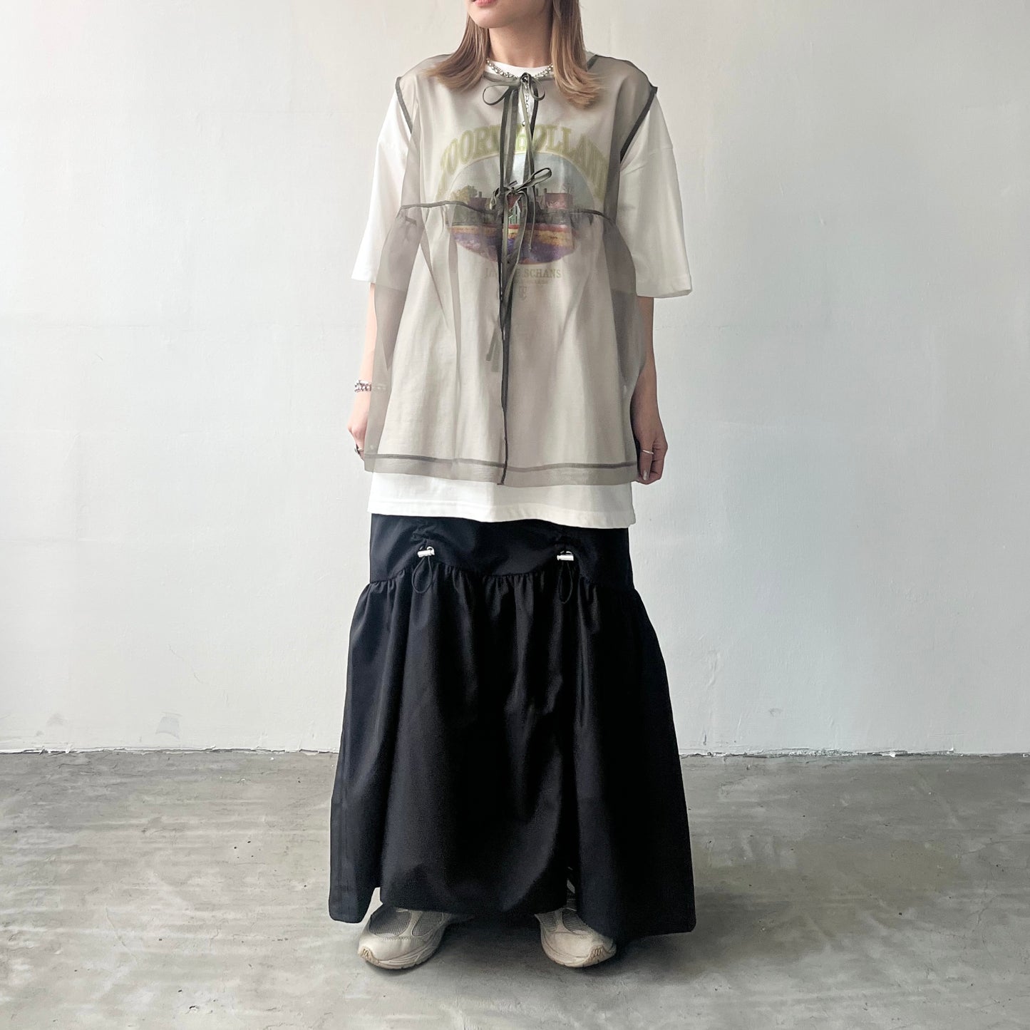 SK64- Drawstring Skirt | Ivory | Light Grey | Grey | Black