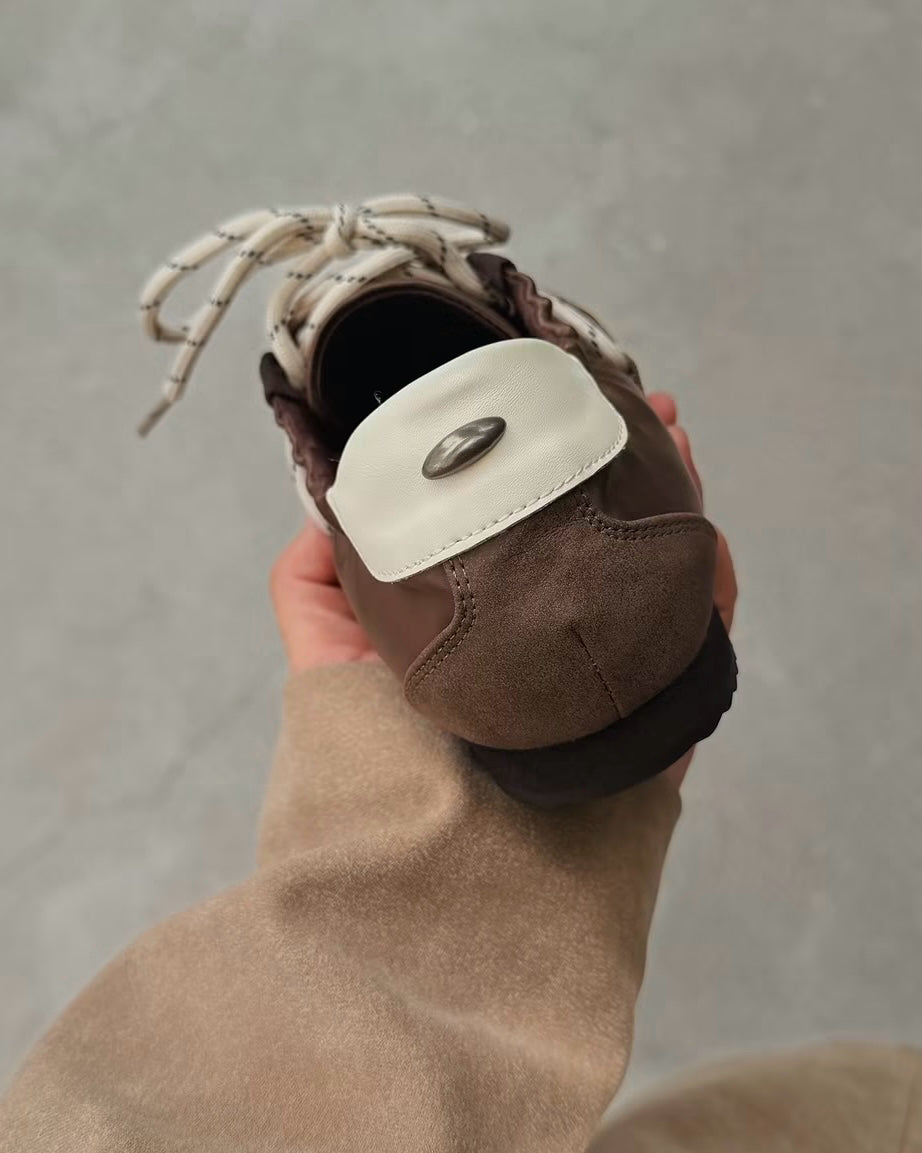 SH13- Hazel Satin Sneakers | Brown | Black