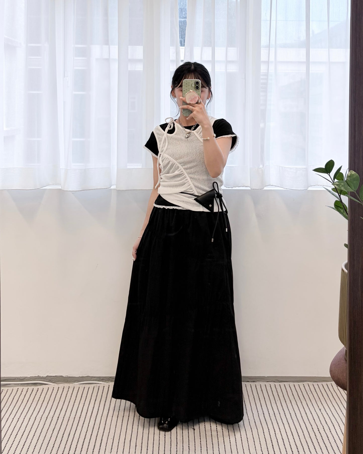 ( must have ! ) TP805- Lace Sleeves Tee | White | Grey | Black