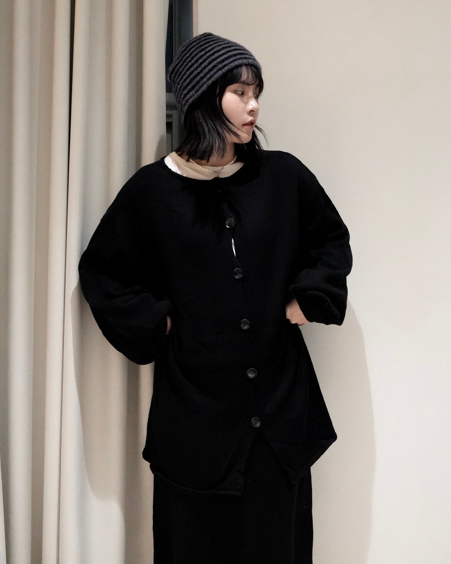 TP705- 3 Way Set Top With Skirt | Grey | Black ( 上衣+ 半截裙 2 件 )